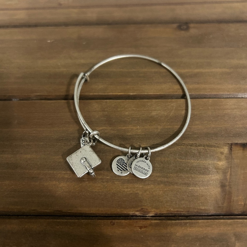 Alex and Ani Graduate Silver Charm Bangle Bracelet